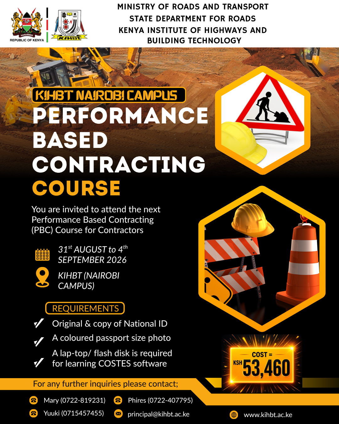 Performance Based Contracting Course — 31st August to 4th September 2026